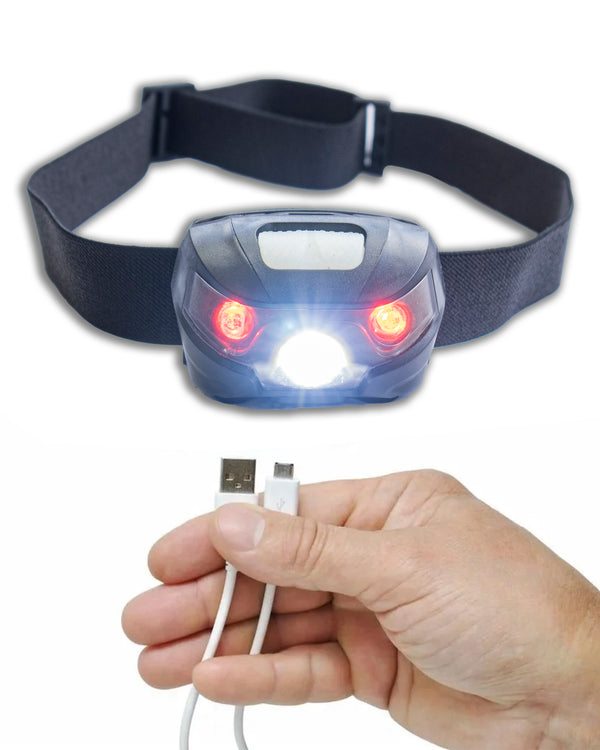 Headlamp, Re-Chargeable LED  (both white & red light capabilities)