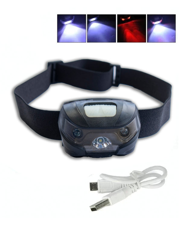 Headlamp, Re-Chargeable LED  (both white & red light capabilities)