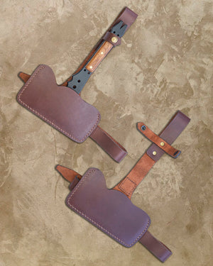 Leather Tomahawk Drop - leg Sheath - Bone Tactical LLC