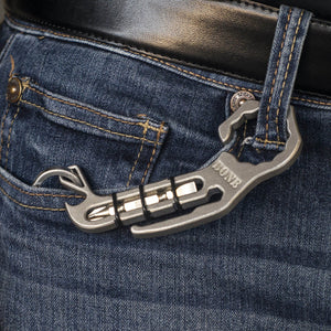 Stonewashed Stainless Steel Bottle Opener w/ Screwdriver - Bone Tactical LLC