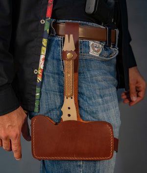 Leather Tomahawk Drop - leg Sheath - Bone Tactical LLC