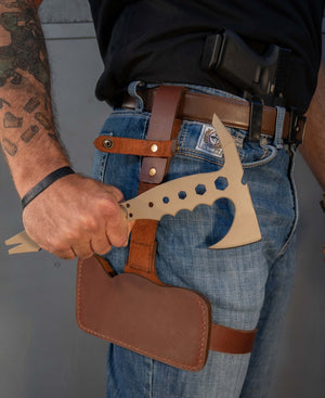 Leather Tomahawk Drop - leg Sheath - Bone Tactical LLC
