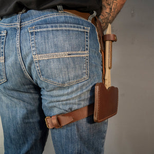 Leather Tomahawk Drop - leg Sheath - Bone Tactical LLC