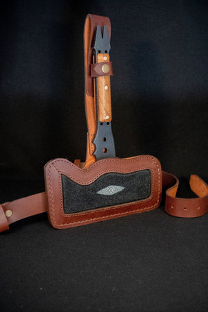 Leather Tomahawk Drop - leg Sheath - Bone Tactical LLC
