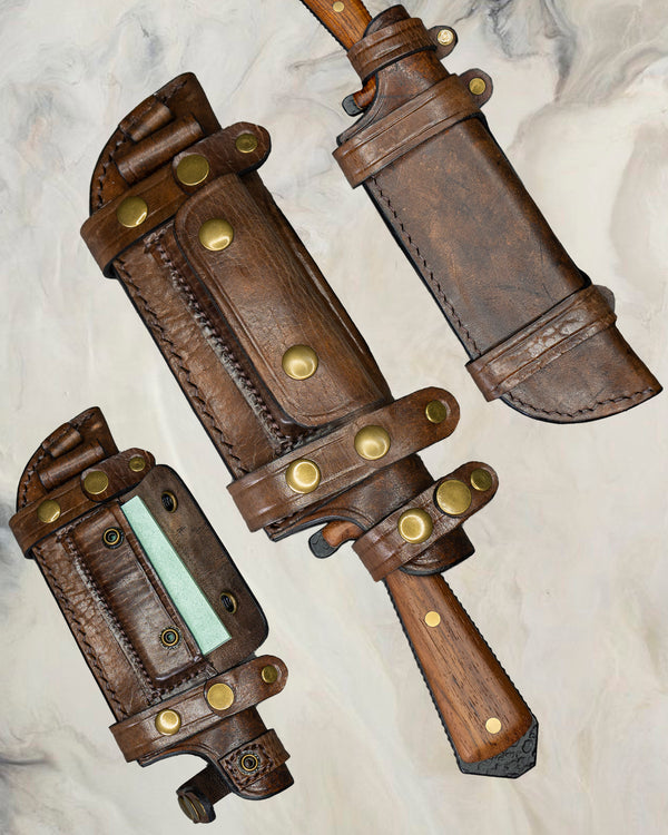 Leather Bowie Knife Belt Sheath