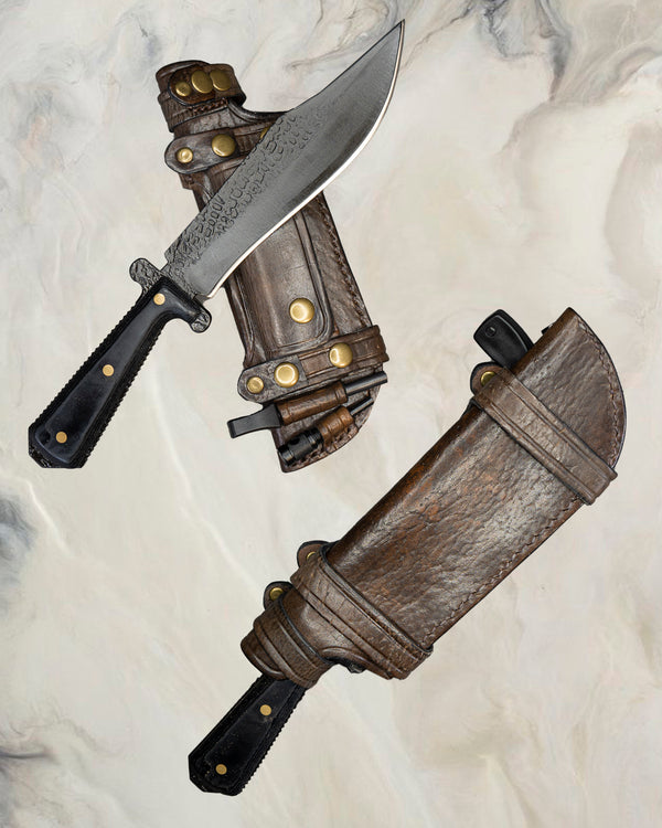 Leather Bowie Knife Belt Sheath