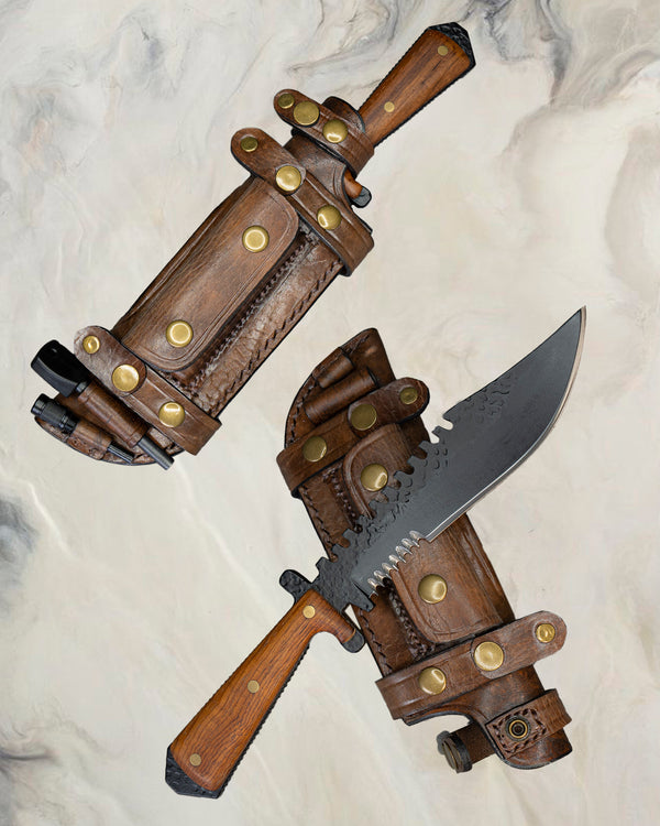 Leather Bowie Knife Belt Sheath